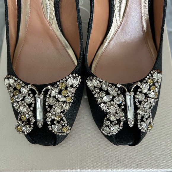Aruna Seth - Graphite Butterfly Pumps - Size 38 - All Leather - Made in Italy - Picture 3 of 16
